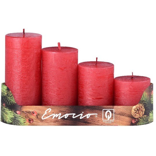 Svíčky advent. Červená 4 x stupňované, d | Svíčky, svícny a lampové oleje